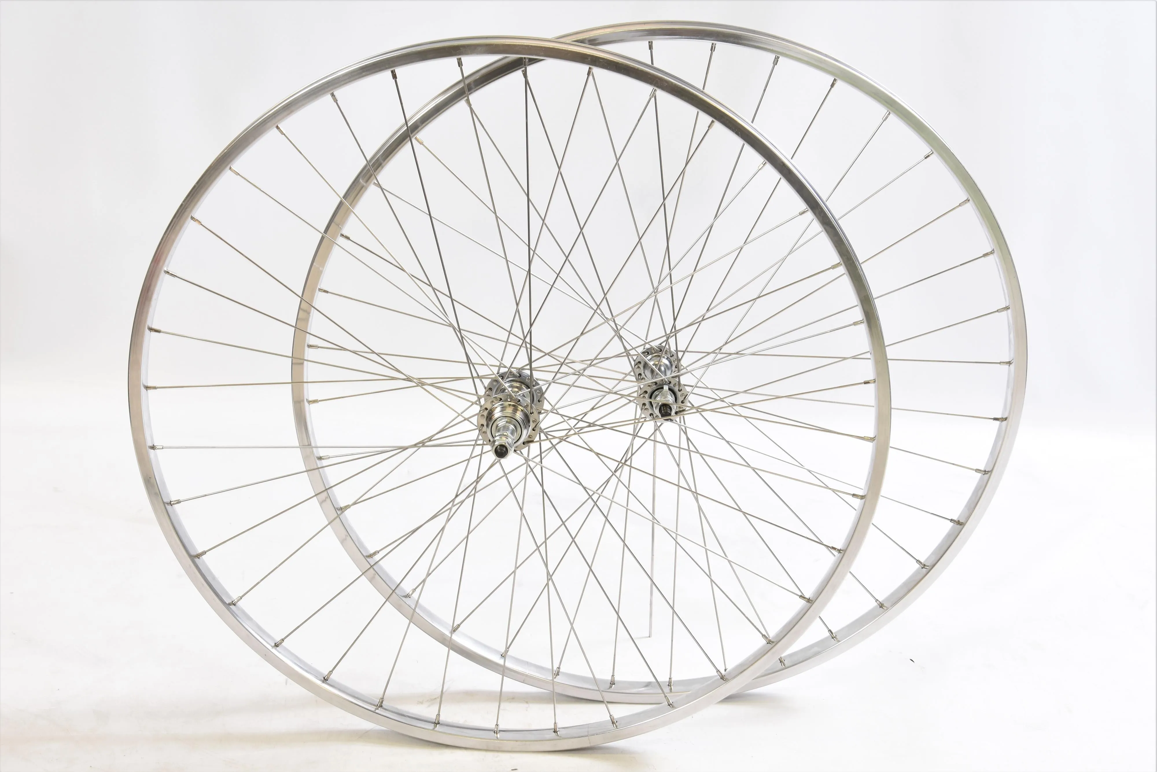 60’s,70’s,80’s Racer Bike 27 X 1 1-4” Alloy Chrome Look Narrow Hub Multi-speed Wheel Set