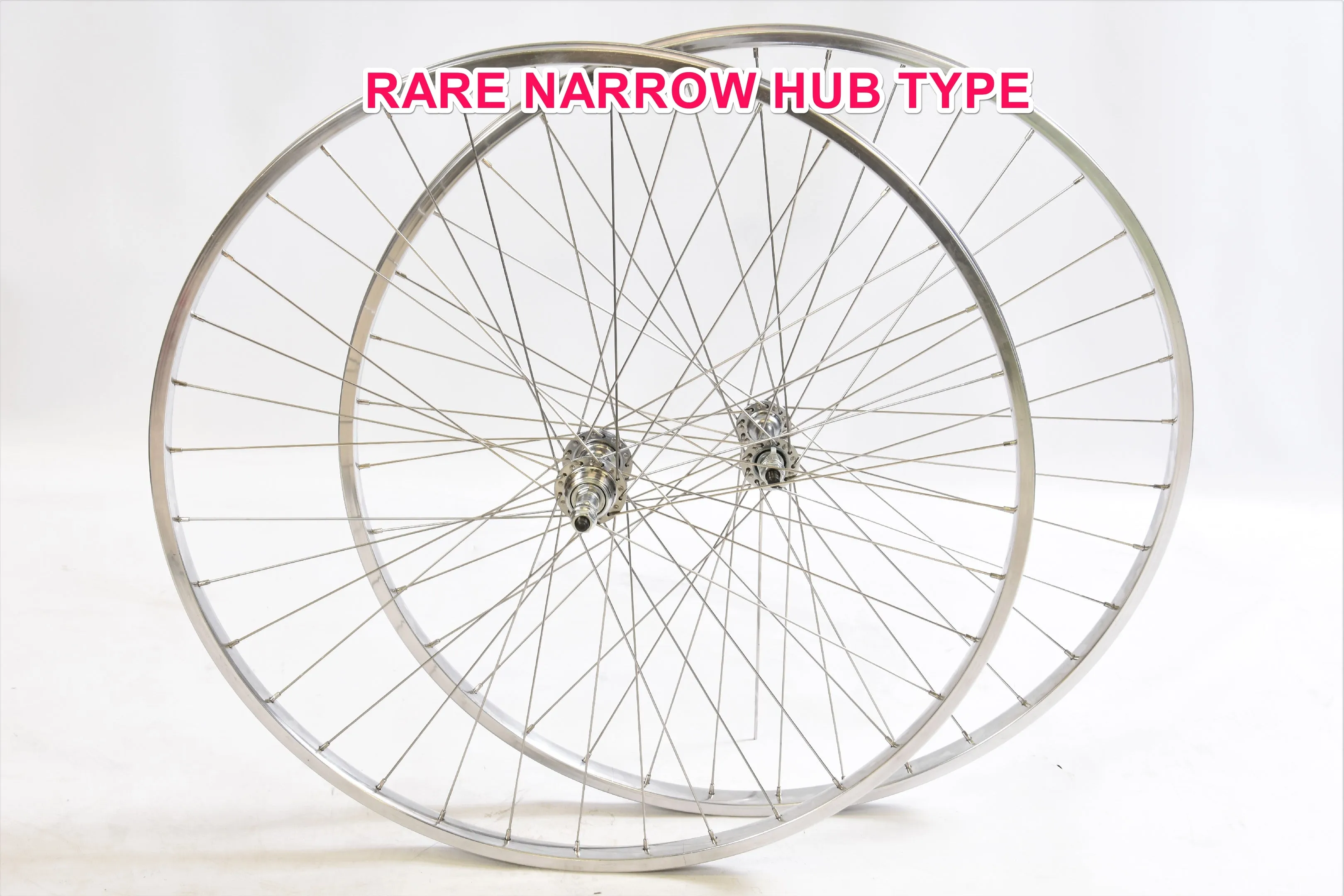 60’s,70’s,80’s Racer Bike 27 X 1 1-4” Alloy Chrome Look Narrow Hub Multi-speed Wheel Set