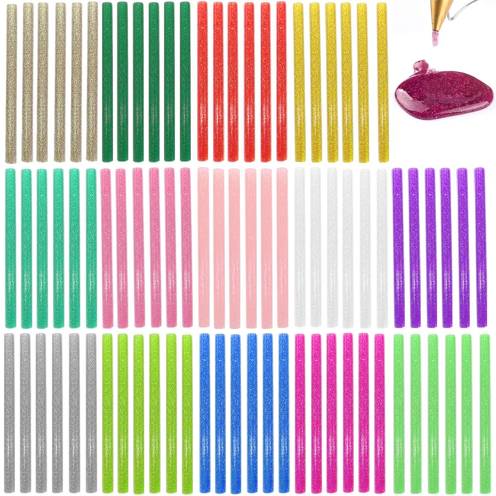 84Pack Glitter Hot Glue Sticks Vibrant Colors for Crafting  Repair