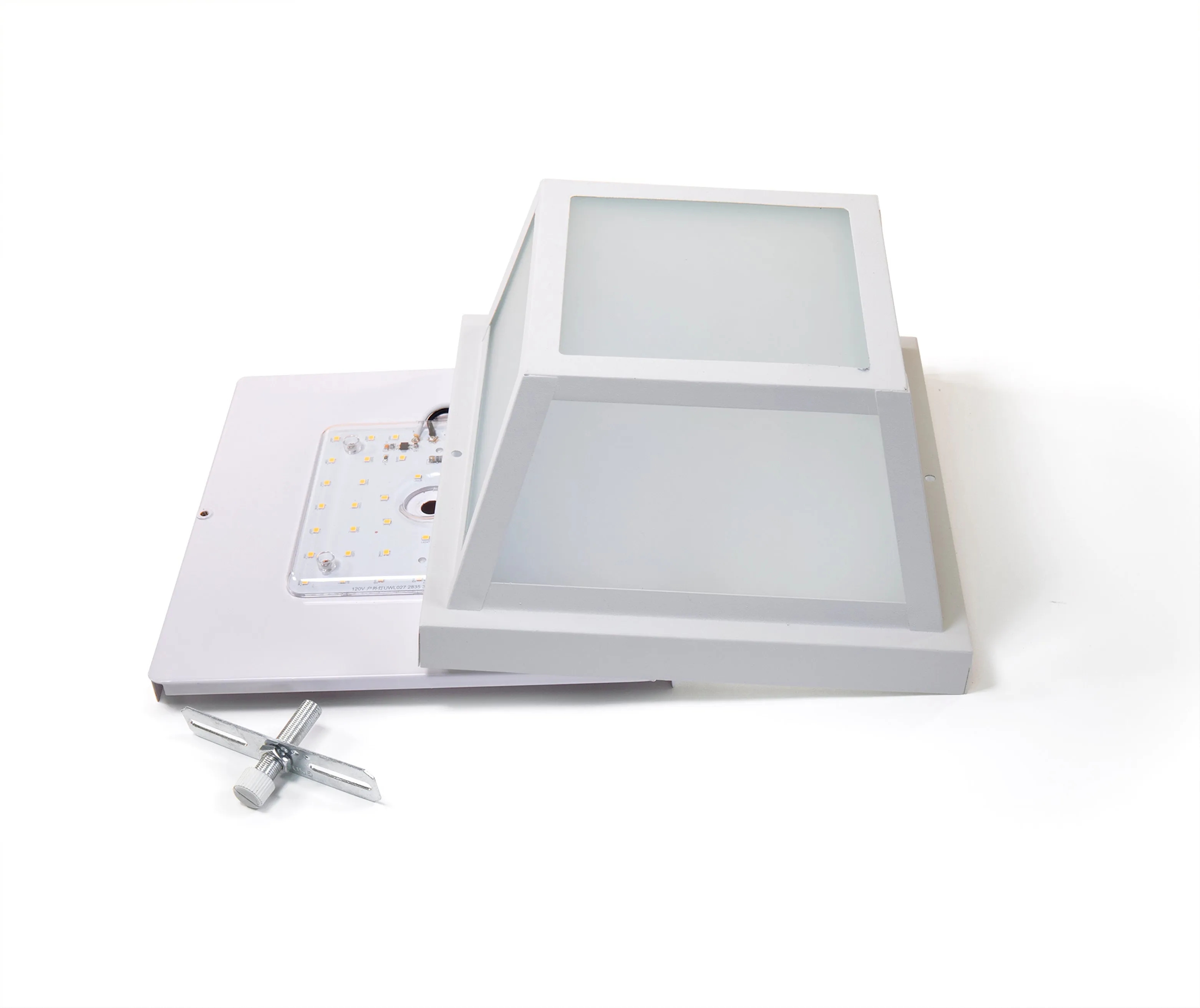 9.25” Integrated LED Square Ceiling Light, 1200 Lumens, 3K, Frosted Glass, In 3 Finishes