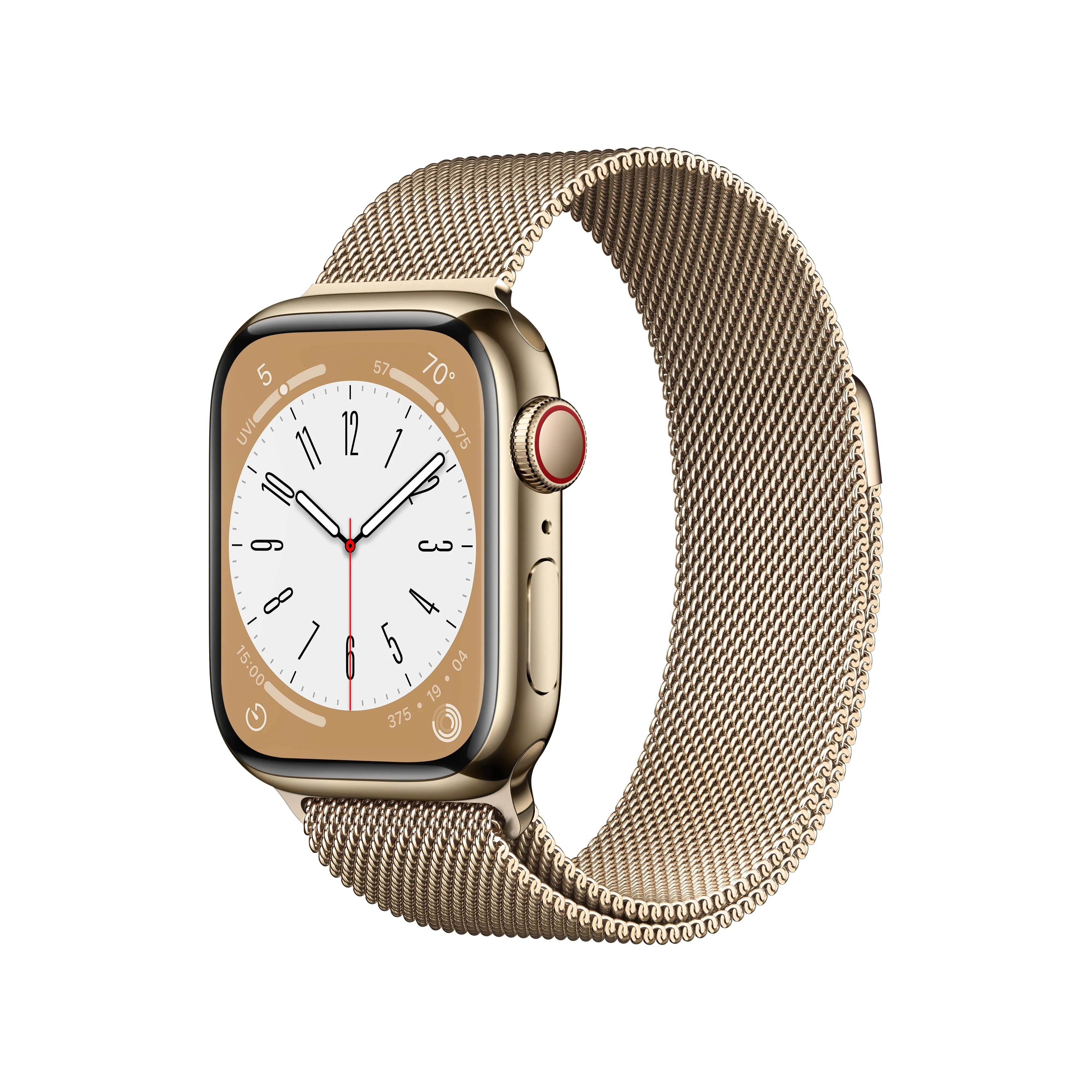 Apple Watch Series 8 GPS   Cellular 41mm Gold Stainless Steel Case with Gold Milanese Loop