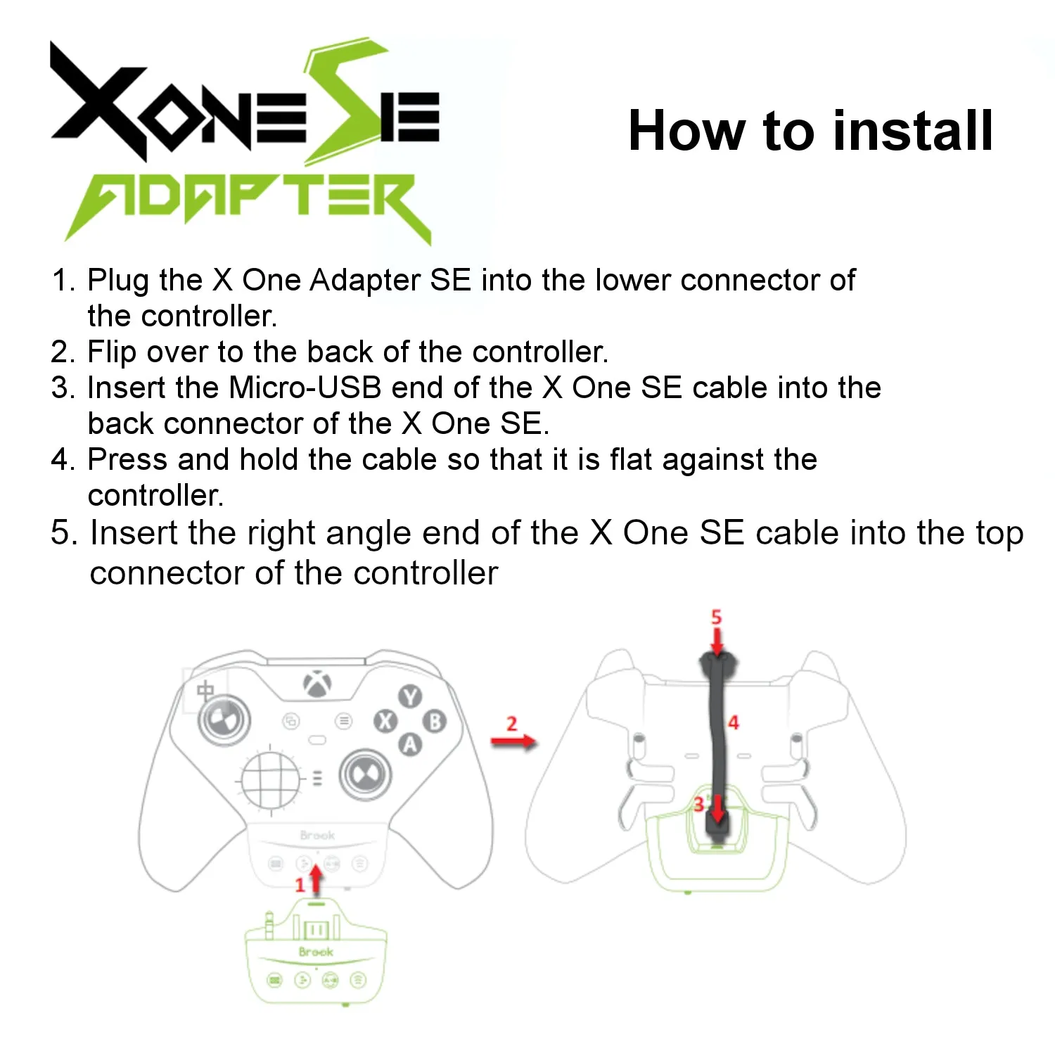 Brook X One SE Adapter for Xbox One/Elite Series 1 Controller to Xbox One/Series S/Series X/Nintendo Switch/PS4/PC (Micro USB Version)