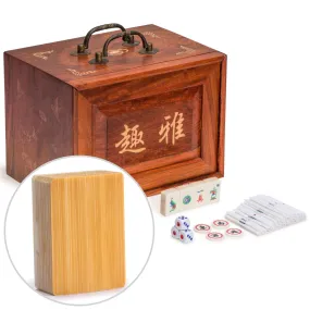 Chinese Rosewood Mahjong Set with 5 Drawer Box