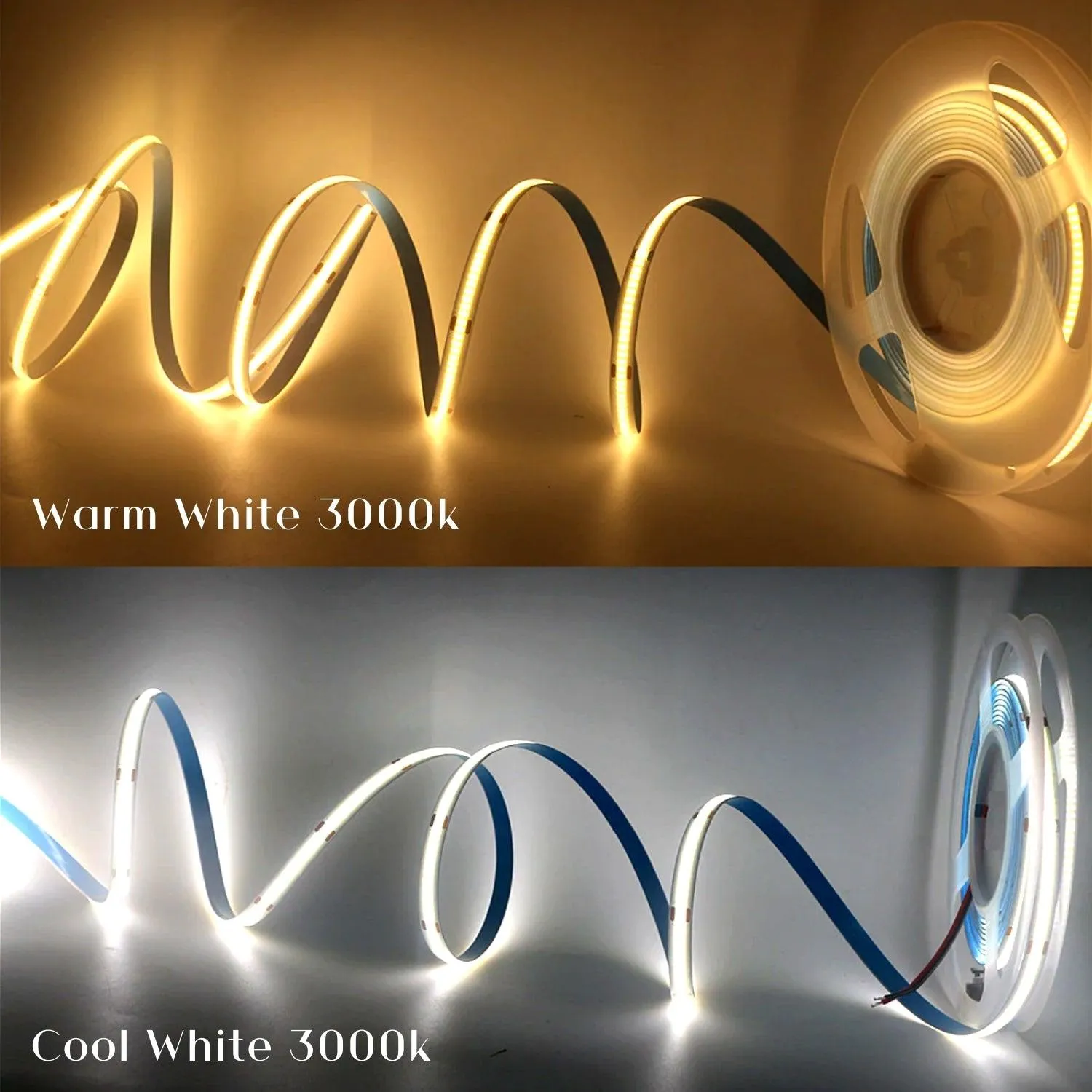 COB LED Strip Light Cool White 6000K 24V 352 LEDs/m IP20 Waterproof