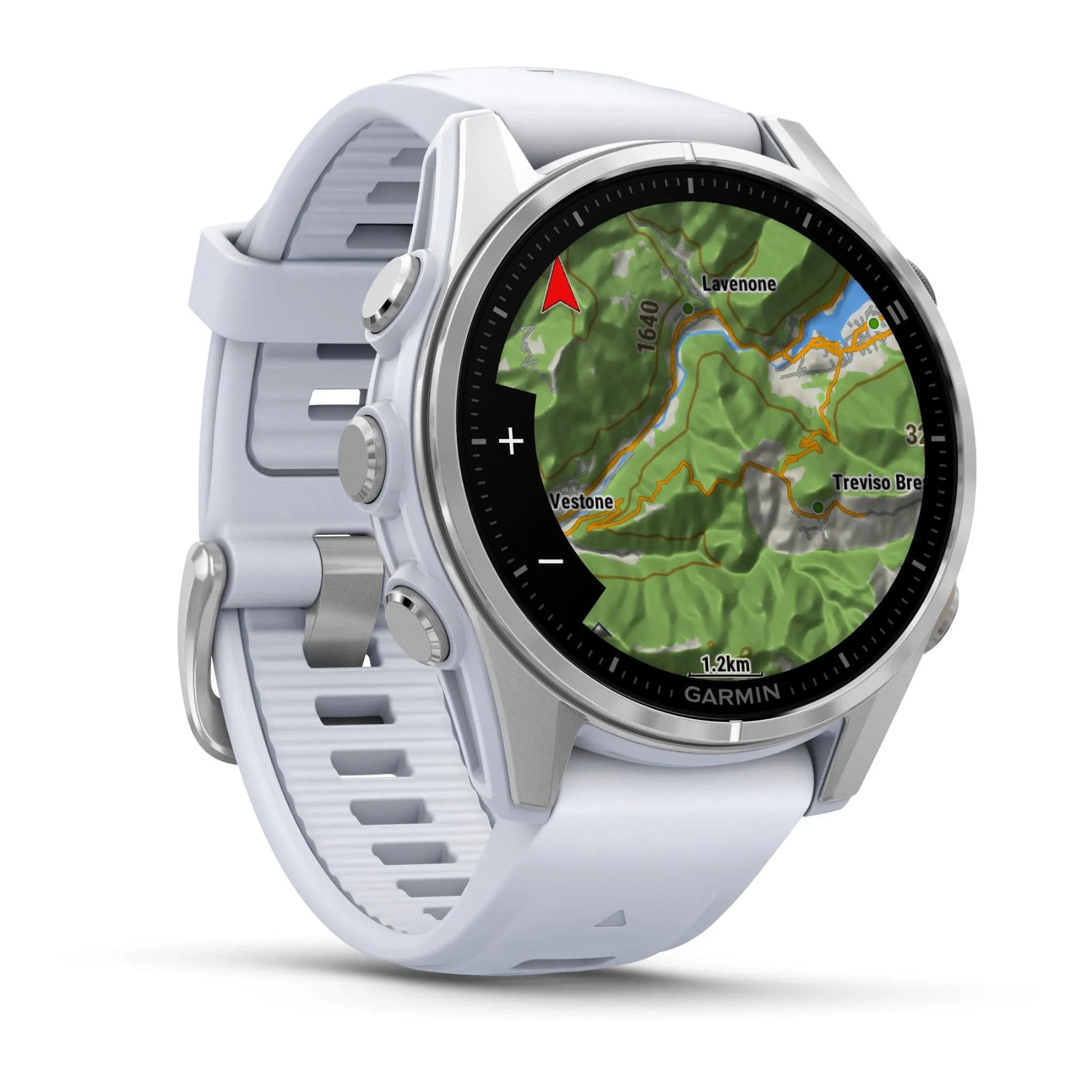 Garmin fenix® 8 43mm AMOLED Glass Bare Stainless Steel with Whitestone Band