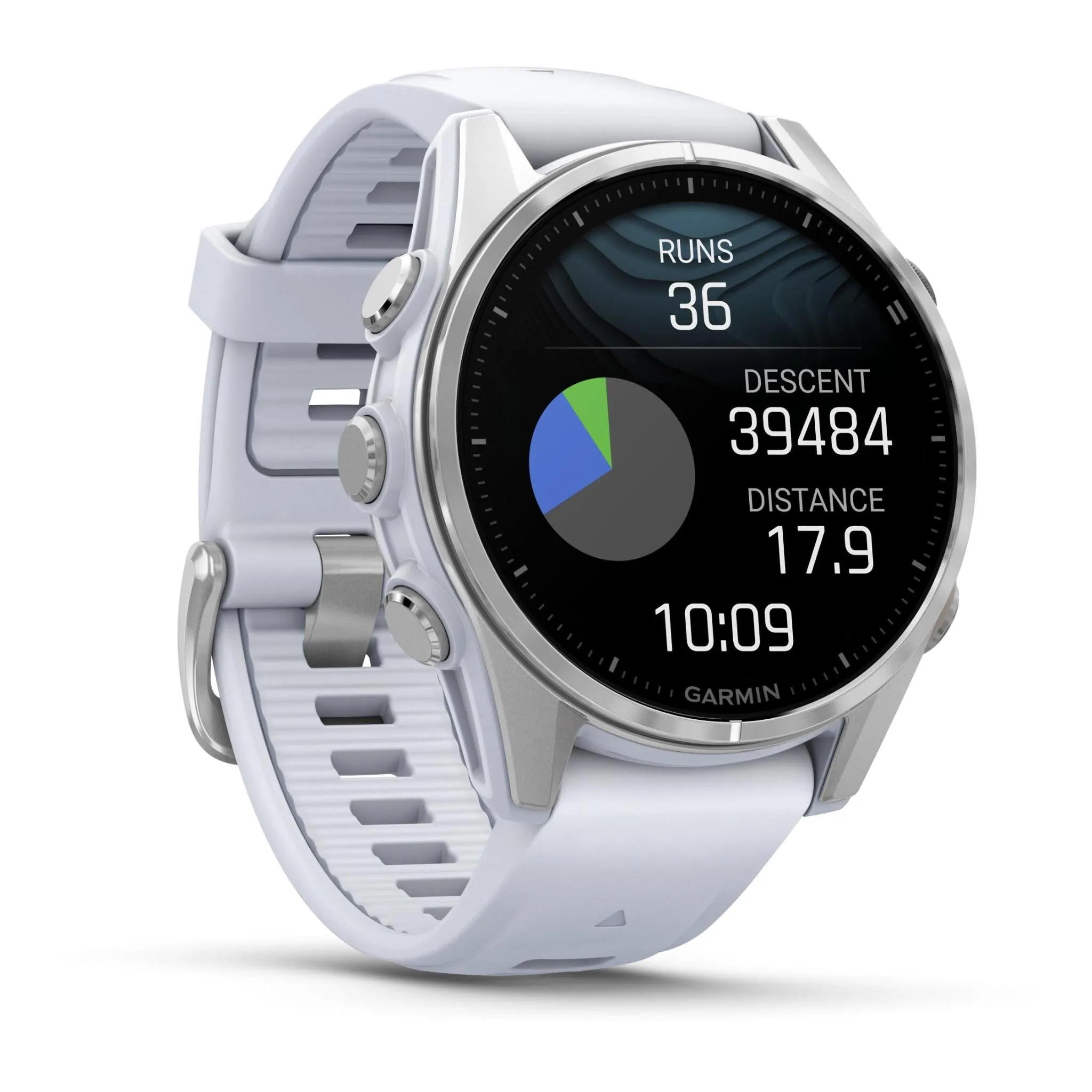 Garmin fenix® 8 43mm AMOLED Glass Bare Stainless Steel with Whitestone Band