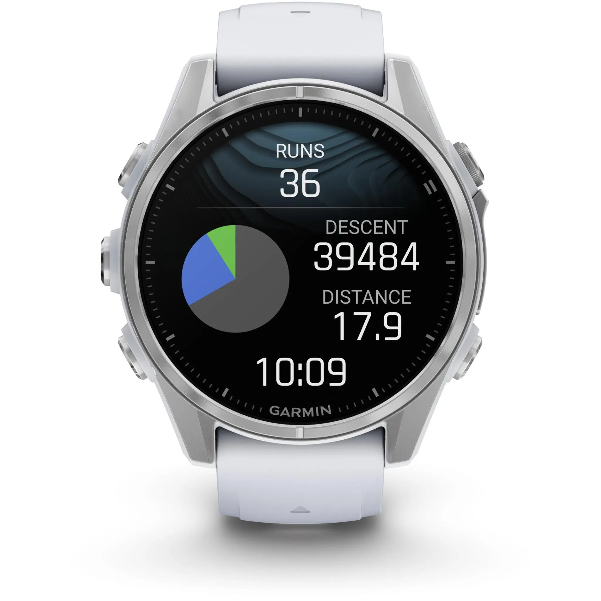 Garmin fenix® 8 43mm AMOLED Glass Bare Stainless Steel with Whitestone Band