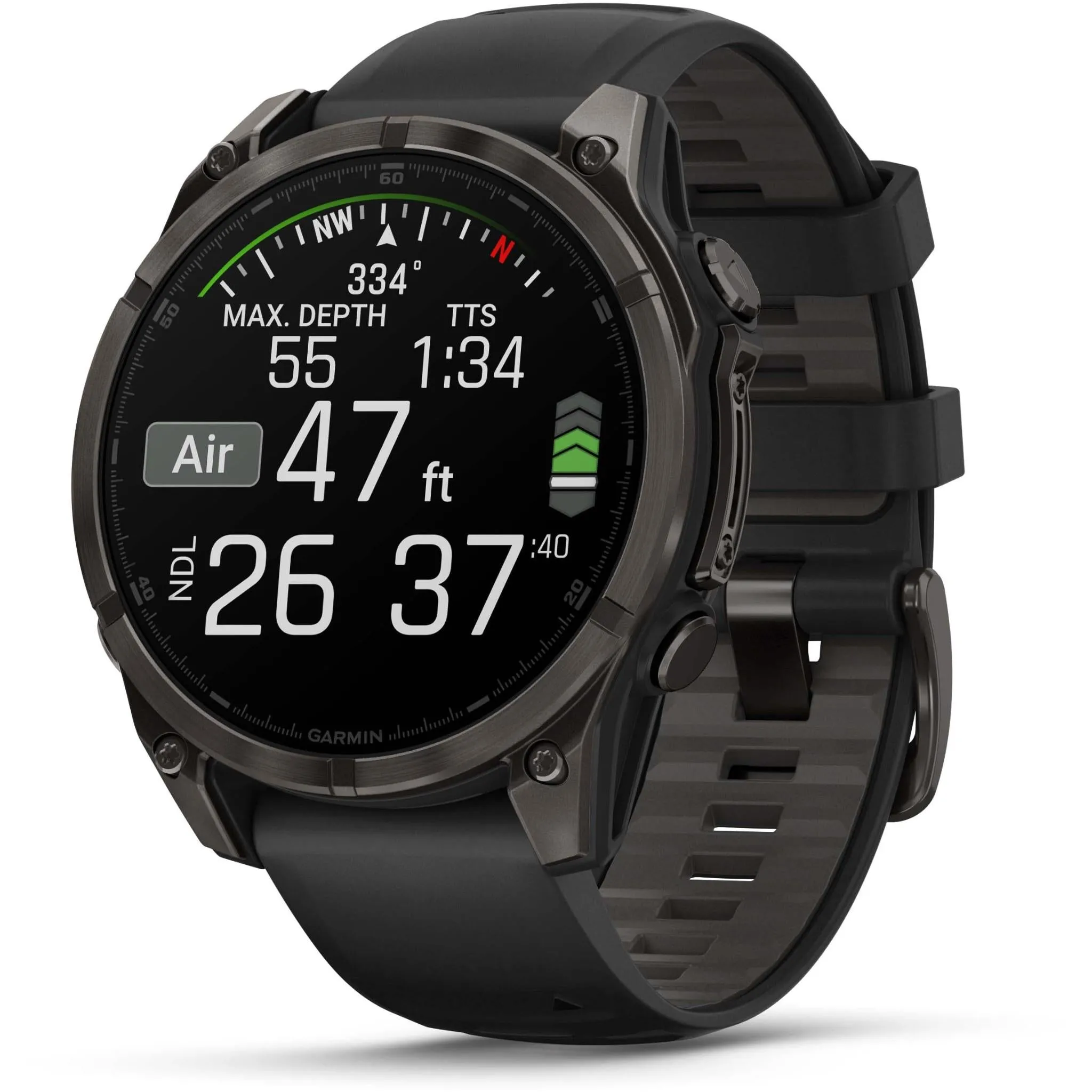 Garmin fenix® 8 47mm AMOLED Sapphire Edition Carbon Grey Titanium with Black   Pebble Grey Band