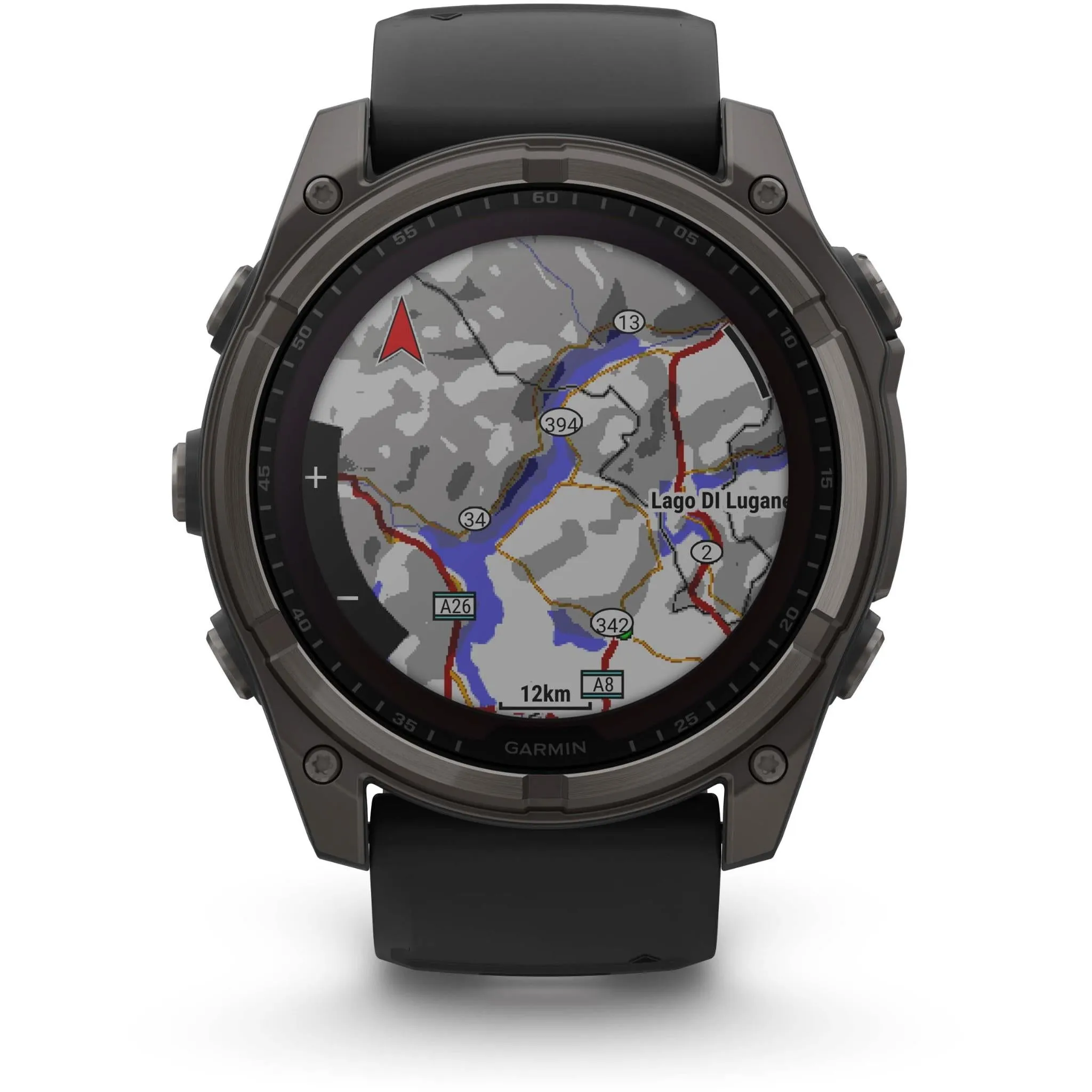 Garmin fenix® 8 51mm SOLAR Sapphire Edition Carbon Grey Titanium with Black   Pebble Grey Band