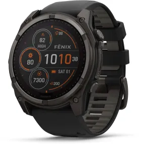 Garmin fenix® 8 51mm SOLAR Sapphire Edition Carbon Grey Titanium with Black   Pebble Grey Band