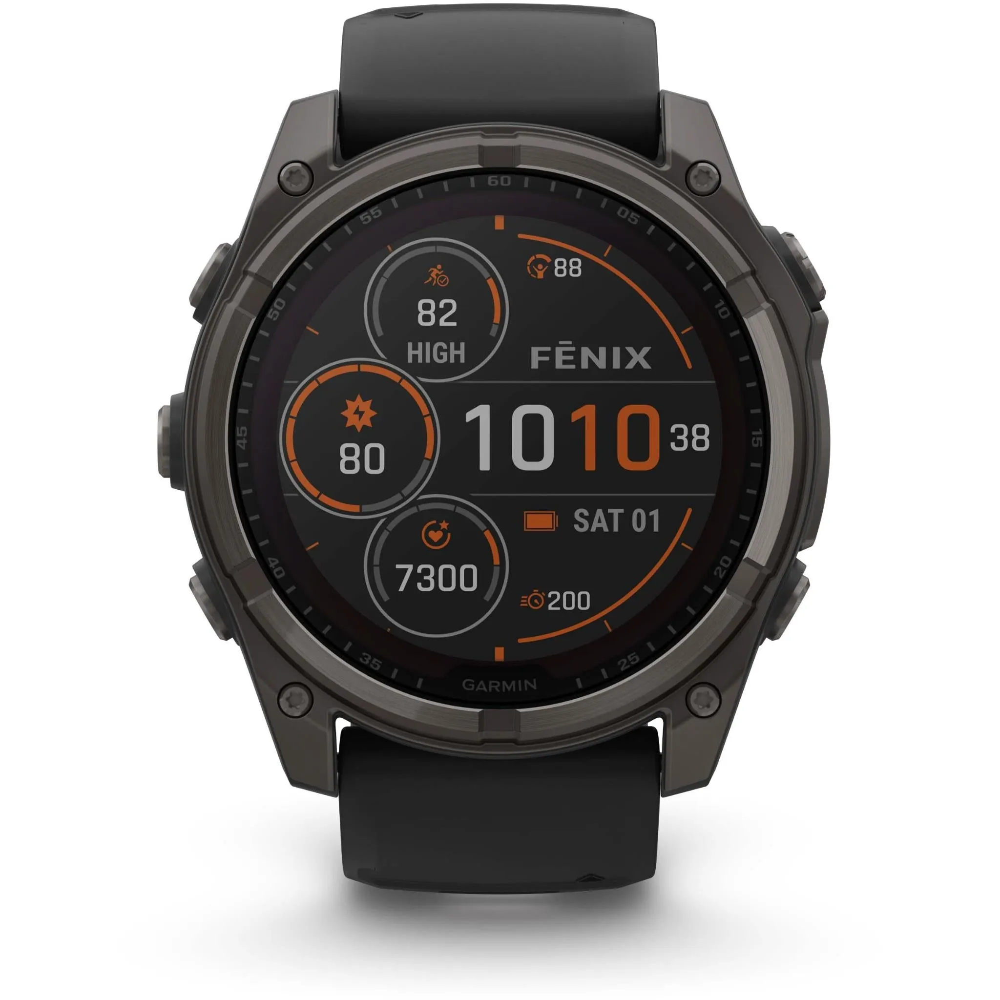 Garmin fenix® 8 51mm SOLAR Sapphire Edition Carbon Grey Titanium with Black   Pebble Grey Band