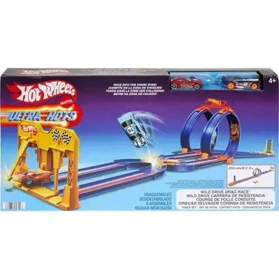 New - Hot Wheels Ultra Hots Wild Drive Drag Race Trackset