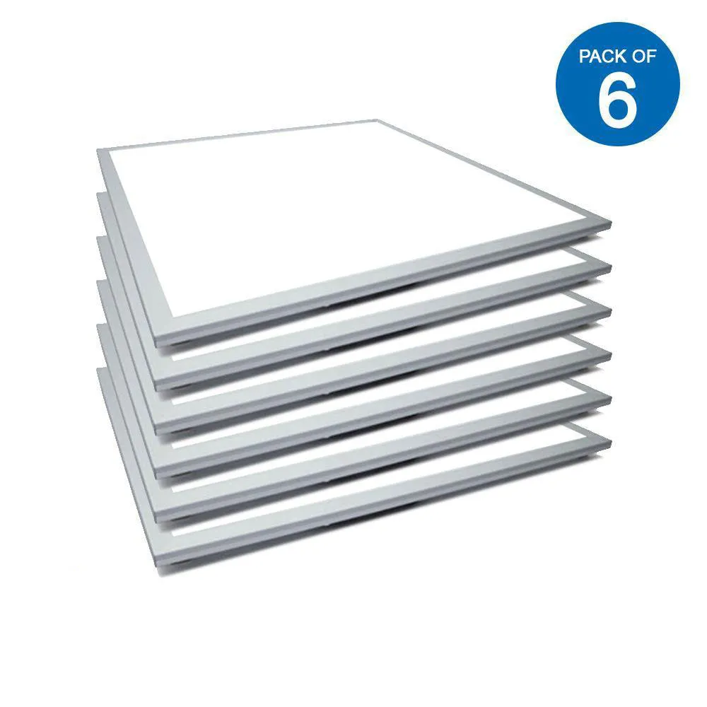 Pack of 6 LED Edgelit Ceiling Panel Tile, 4000k, 40W, 60x60 cm, 3600 Lumens, Ultra Slim LED Ceiling Panel Light Cool White, Super Bright Flat Tile LED Light for Office Bathroom Hallway