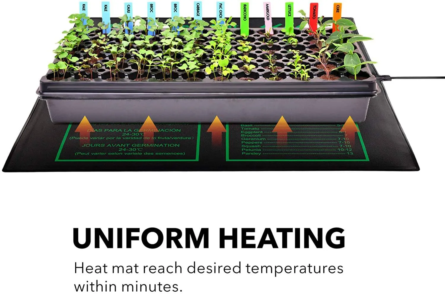 Seedling Heat Mat 20" x 20.75" with Heating Thermostat Outlet Controller BN-LINK