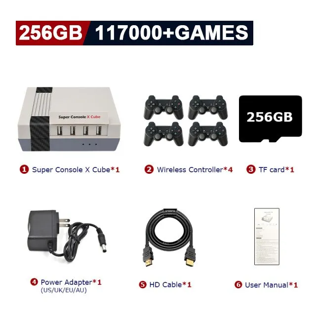 Super Console X Cube Retro Video Game Consoles Pre-load Up to 117,000  Games,70 Emulators,Support Multi-players