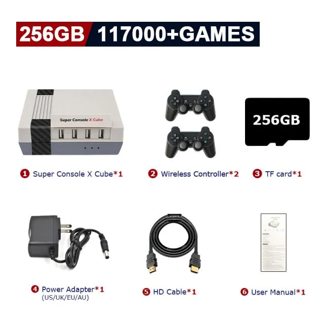 Super Console X Cube Retro Video Game Consoles Pre-load Up to 117,000  Games,70 Emulators,Support Multi-players