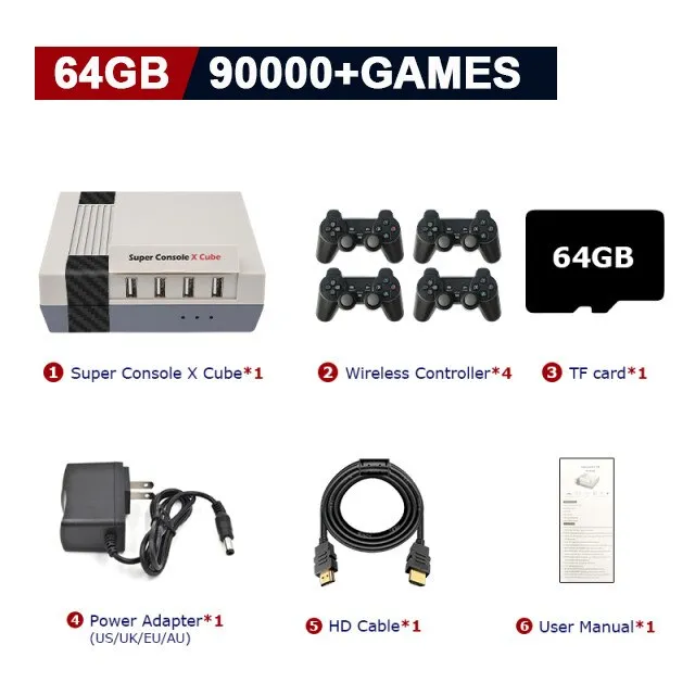 Super Console X Cube Retro Video Game Consoles Pre-load Up to 117,000  Games,70 Emulators,Support Multi-players