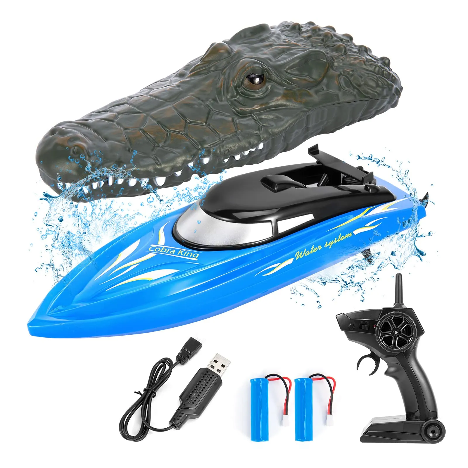 THINKMAX Remote Control Boats 10km/H High Speed RC Boat Blue