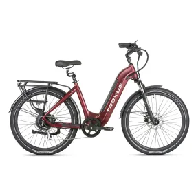 Troxus Trax 1.0 Commuter EBIKE, 500 Watt 48V 15 A, Red, Medium