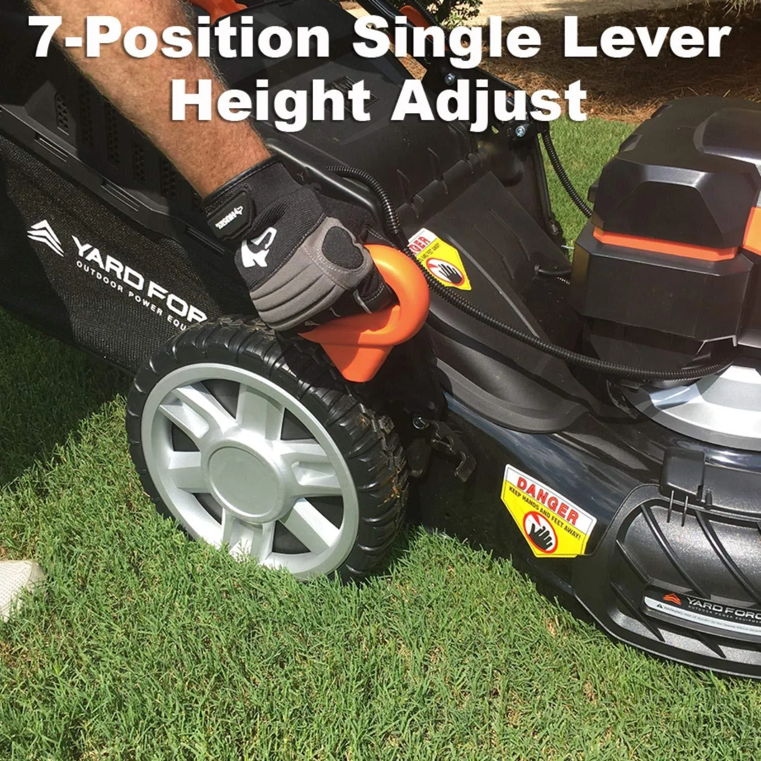 Yard Force Lithium-Ion 22" Self-Propelled 3-in-1 Mower with Torque-Sense Control - 2 Batteries & Fast Charger included