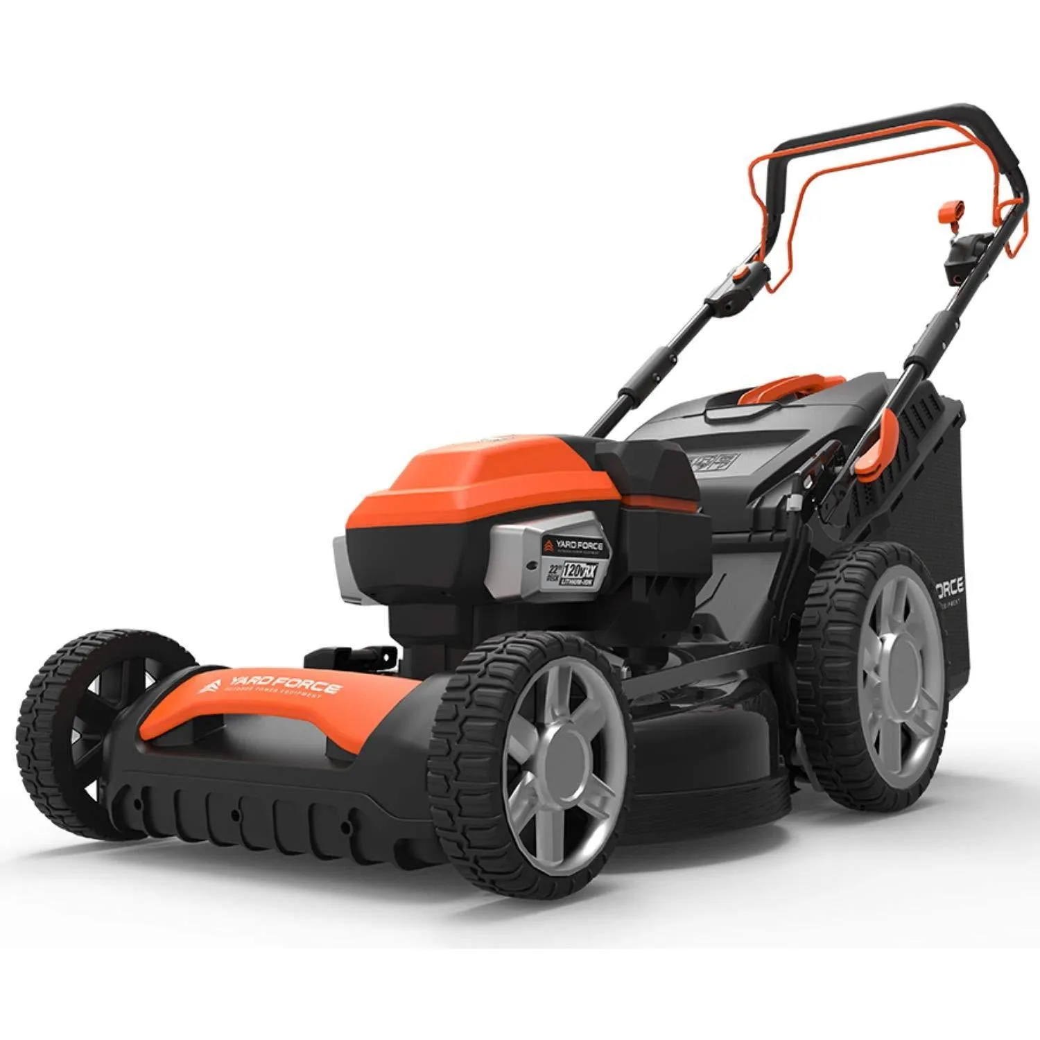 Yard Force Lithium-Ion 22" Self-Propelled 3-in-1 Mower with Torque-Sense Control - 2 Batteries & Fast Charger included